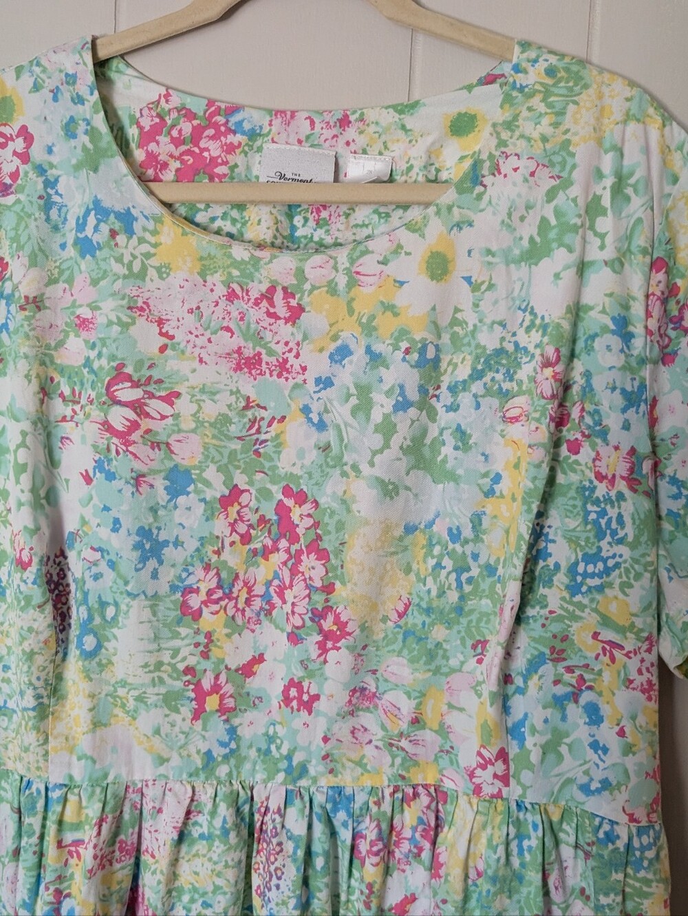 Vintage Vermont Country Store Pastel Floral Cotton Dress - Picture 2 of 7